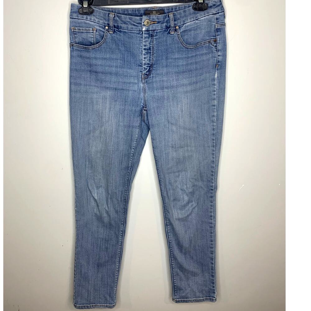 Chico's 1 So Slimming Women's Size 8 Ankle Jeans Medium Wash
